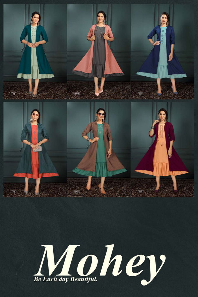 Saadgi Mohey Fancy Festive Wear Designer Kurti With Jacket Collection